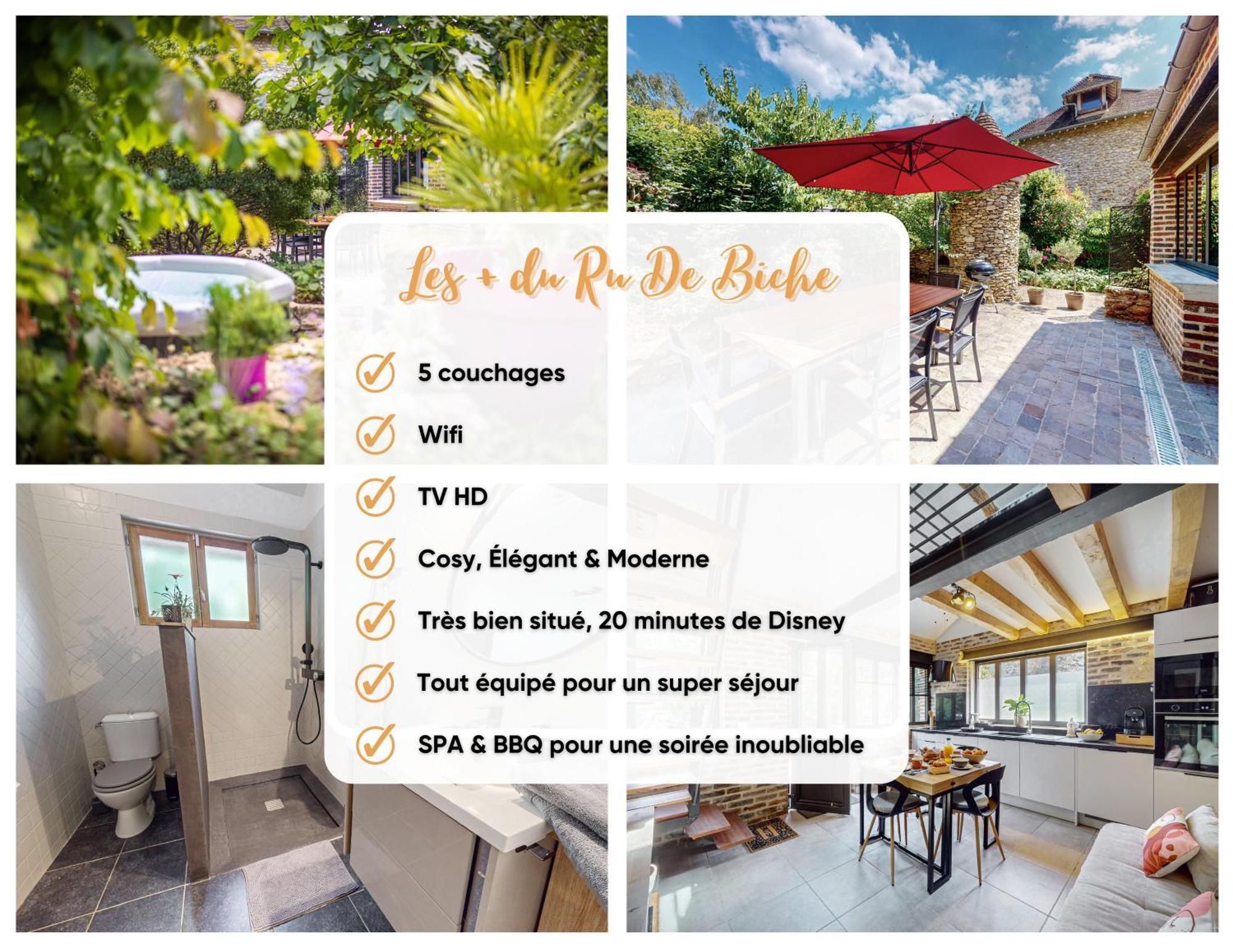 Le Ru De Biche - 20Min Disney - Spa Du 01 05 Au 01 11 - Paisible Guérard Extérieur photo